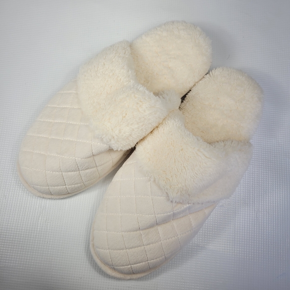 Dearfoams Women's Quilted Vamp Cream Terry Lining Slippers Size XL (11-12) - Picture 7 of 9